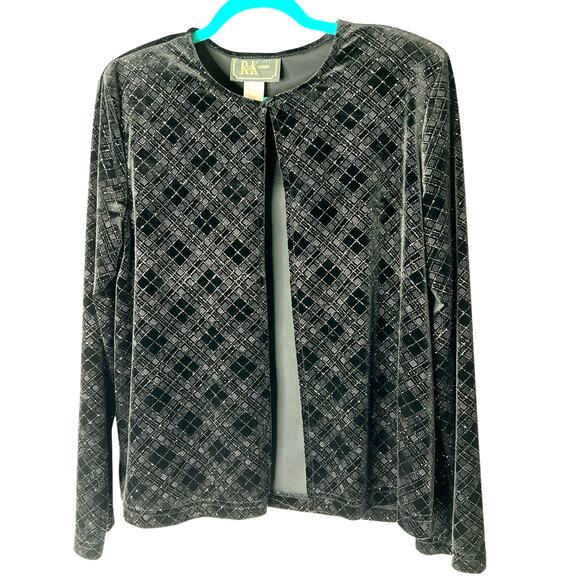 R&K Evening Women's Sparkly One Button Jacket in Black Size 12 - Picture 2 of 6